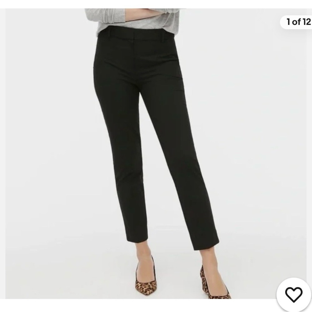Like NEW! J. Crew Black wool blend Martie side zip ankle pants size 8 - Picture 2 of 12